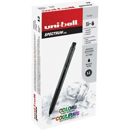 VERTEX 0.7 mm Spectrum Gel Pen, Black, 12PK VE3750363